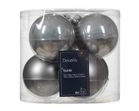 Kerstbal glas d8 cm mgrs ass 6st kerst - Decoris