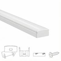 Ledstrip profiel wit opbouw 4m - 7 mm hoog - compleet met afdekkap