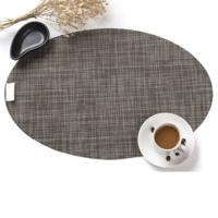 PVC ovale vorm eettafel mat warmte-isolatie anti slip placemats disc Bowl servies pads (bruin)