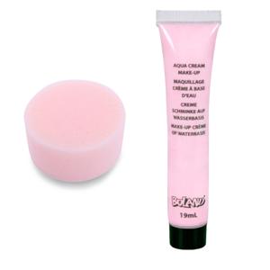 Carnaval schmink - Roze - met grimeer sponsje - Gezicht/lichaam - 19 ml - kind/volwassenen