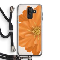 Orange Ellila flower: Samsung Galaxy J8 (2018) Transparant Hoesje met koord