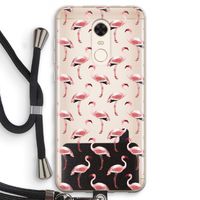 Flamingoprint groen: Xiaomi Redmi 5 Transparant Hoesje met koord