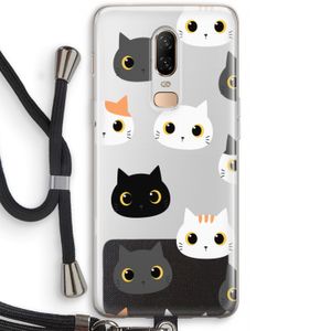 Katten: OnePlus 6 Transparant Hoesje met koord