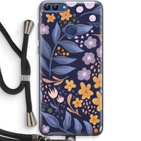Flowers with blue leaves: Huawei P Smart (2018) Transparant Hoesje met koord