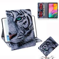 Tiger patroon horizontale Flip lederen case voor Galaxy tab een 10 1 (2019) T510/T515 met houder & Card slot & portemonnee