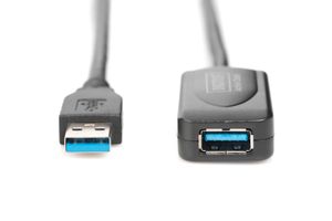 Digitus USB-kabel USB 3.2 Gen1 (USB 3.0 / USB 3.1 Gen1) USB-A stekker, USB-A bus 5.00 m Zwart DA-73104