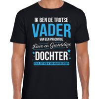 Trotse vader / dochter vaderdag cadeau t-shirt - zwart - voor heren