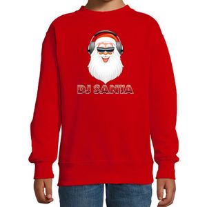 Stoere kersttrui / kerstkleding rood DJ Santa / Kerstman voor kinderen 14-15 jaar (170/176)  -