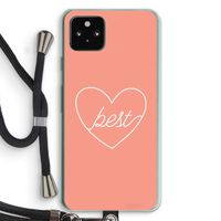 Best heart: Pixel 5a 5G Transparant Hoesje met koord