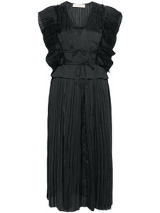 Ulla Johnson robe Sky plissée à coupe mi-longue - Noir