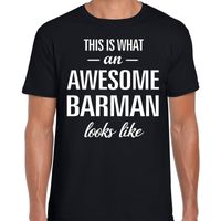 Awesome / geweldige barman cadeau t-shirt zwart heren