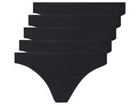 esmara 5 dames strings (Zwart, XL (48/50))