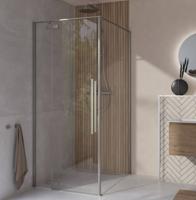 Saqu Trophy douchecabine met draaideur incl. antikalk 90x110x203cm matt brushed