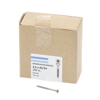 Spaanpl.schr.rvs pk tx15 3.5X40/24 dd