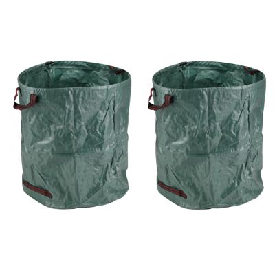 2x stuks hi pop-up tuinafvalzak - groen - 272 liter - tuinafvalzakken - opvouwbaar - tuin schoonmake