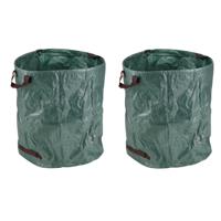 2x stuks hi pop-up tuinafvalzak - groen - 272 liter - tuinafvalzakken - opvouwbaar - tuin schoonmake