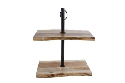 Etagere Nico naturel/zwart metaal/acacia 35,5x20x42cm
