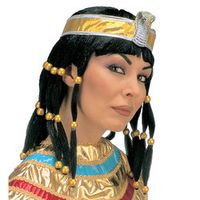 Pruik Cleopatra inclusief hoofdband en kraag