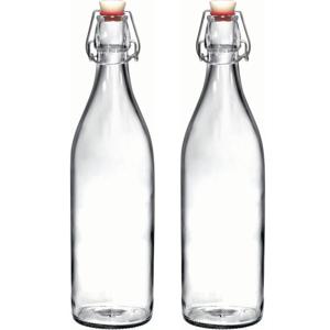 Beugelfles/weckfles transparant 1 liter rond - 8x - weckfles - karaf - waterfles