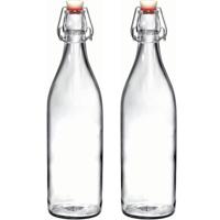 Beugelfles/weckfles transparant 1 liter rond - 8x - weckfles - karaf - waterfles