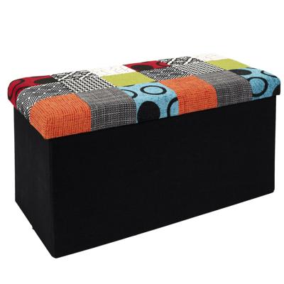 Hocker/poef opvouwbaar - Multi color Tile - MDF/polyester - 76 x 38 cm