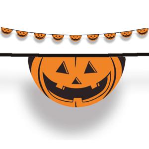 Halloween/horror thema feestslinger - pompoenen - pvc - 550 cm - feestversiering vlaggenlijn