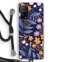 Flowers with blue leaves: Xiaomi Mi 10T 5G Transparant Hoesje met koord