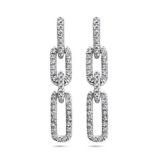 Oorhangers witgoud-diamant 2 x 0.09 ct Hsi wit 3,5 x20 mm