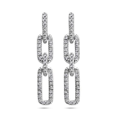 Oorhangers witgoud-diamant 2 x 0.09 ct Hsi wit 3,5 x20 mm