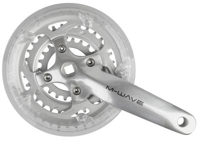 M-Wave crankset 22/32/42t 170mm 7-8 speed met kettingrand zilver