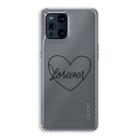 Forever heart black: Oppo Find X3 Transparant Hoesje
