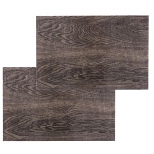 Set van 12x stuks placemats hout print walnoot PVC 45 x 30 cm