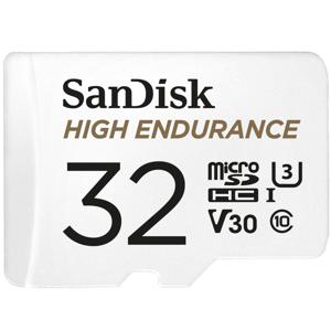 SanDisk MicroSDHC High Endurance 32GB incl SD adapter Micro SD-kaart Wit