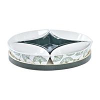 Set voor voorgerechtjes DKD Home Decor Wit Groen Wit/Groen Keramiek Lakens 6 Onderdelen 22 x 22 x 1 cm