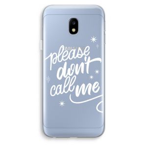 Don't call: Samsung Galaxy J3 (2017) Transparant Hoesje