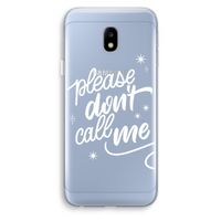 Don't call: Samsung Galaxy J3 (2017) Transparant Hoesje