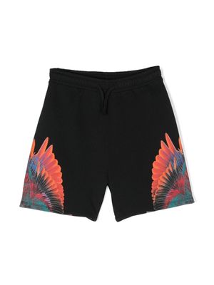 Marcelo Burlon County Of Milan Kids short à imprimé ailes - Noir