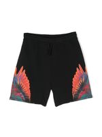 Marcelo Burlon County Of Milan Kids short à imprimé ailes - Noir