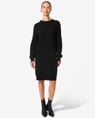 HEMA Dames kabeljurk Fiep zwart (zwart)