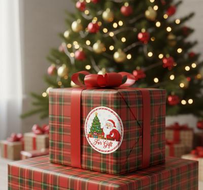 Kerst sticker voor cadeau