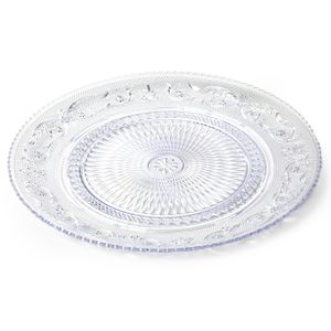 PlasticForte Onbreekbare Dinerborden - kunststof - kristal stijl - transparant - 31 cm   -
