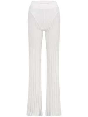 Dion Lee pantalon Snakeskin à effet de transparence - Blanc
