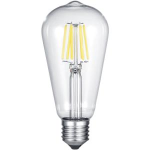 LED Lamp - Filament - Trion Kalon - E27 Fitting - 6W - Warm Wit 2700K - Transparent Helder - Aluminium