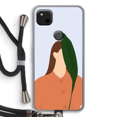Leaf: Pixel 4a Transparant Hoesje met koord