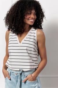 Studio Anneloes Ebony Vneck Top 12928 Tops En Singlets 1190 Off White/black