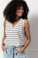 Studio Anneloes Ebony Vneck Top 12928 Tops En Singlets 1190 Off White/black
