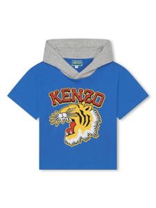 Kenzo Kids t-shirt en coton à logo imprimé - Bleu