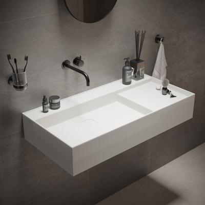 Wastafel Ideavit Solidbliss 90x45x16 cm Solid Surface 1 Plateau Mat Wit