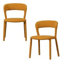 BePureHome Noble Eetkamerstoelen - Polyester - Corn - Set van 2