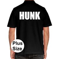 Zwart plus size HUNK polo t-shirt voor heren 4XL  - - thumbnail